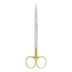 Product photo: Ножницы для десны N2 изогнутые по плоскости с твердосплавными вставками и золотистыми ручками